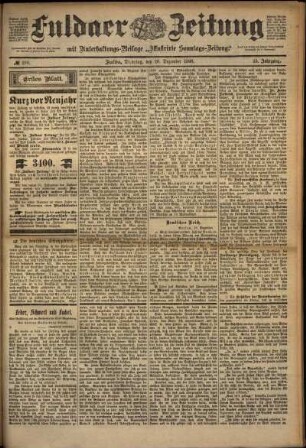 Erste Ausgabe vom Dienstag, den 20. Dezember 1898.