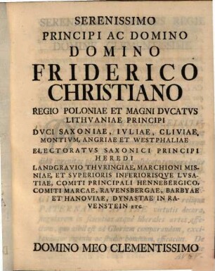 De Paribvs Cvriae Consensv Magnifici Ivreconsvltorvm Ordinis In Academia Lipsiensi Praeside D. Io. Iacobo Mascovio ... A. MDCCXL. D. XV. Septembr. Dispvtabit Avctor Et Respondens Avgvstvs Ferdinandvs L.B. De Zech.