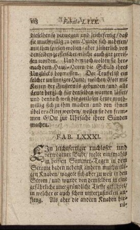 Fab. LXXXI. - Fab. C. Profanatio Sabbathi.