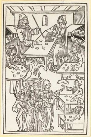 Edelsteinverkäufer. Holzschnitt aus: Ortus sanitatis, 1491