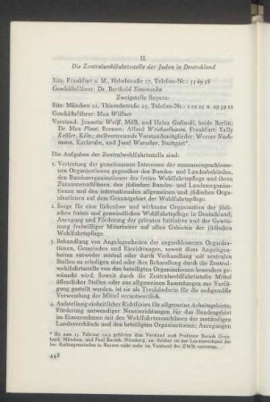 II. Die Zentralwohlfahrtsstelle der Juden in Deutschland