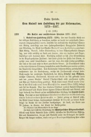 Dritte Periode. Von Rudolf von Habsburg bis zur Reformation, 1273-1517