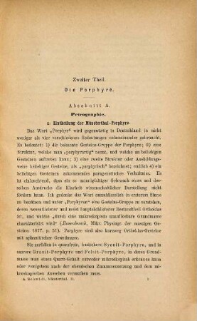 Geologie des Münsterthals im badischen Schwarzwald, 2. Die Porphyre