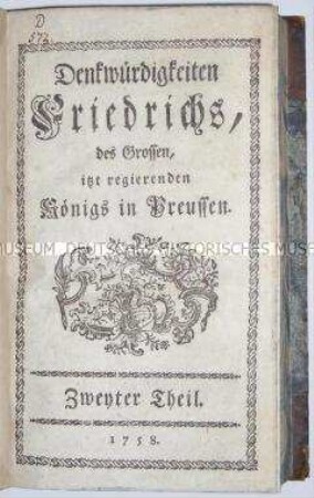 Zeitgenössische Biografie über Friedrich den Großen