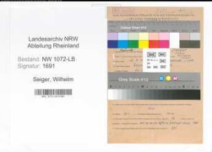 Entnazifizierung Wilhelm Seiger , geb. 26.05.1910 (Maurer)