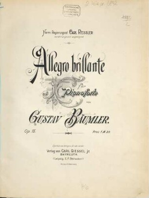 Allegro brillante : für Pianoforte : Op. 15