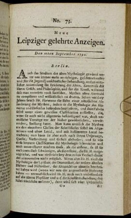 No. 73. Den 10ten September 1790.