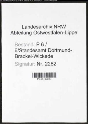 Heiratsregister Standesamt Dortmund-Brackel-Wickede(XVII)