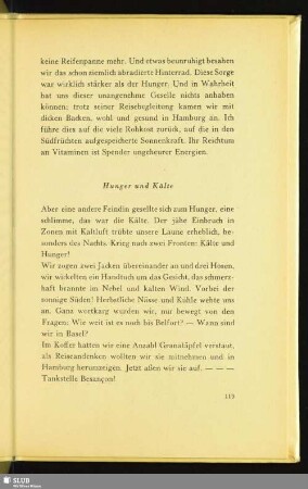 Hunger und Kälte