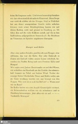 Hunger und Kälte