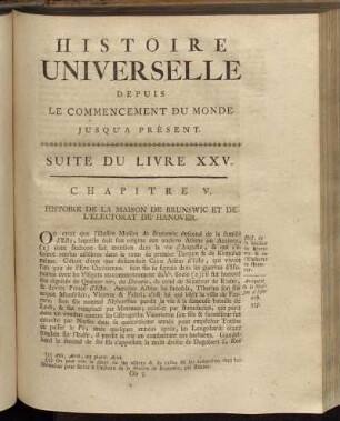 Suite du Livre XXV. Chapitre V. Histoire de La Maison de Brunswic et de L´Electorat de Hanover.