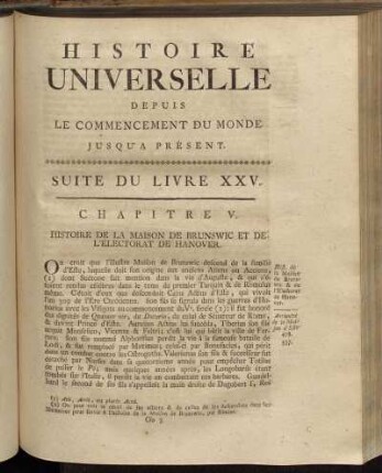 Suite du Livre XXV. Chapitre V. Histoire de La Maison de Brunswic et de L´Electorat de Hanover.