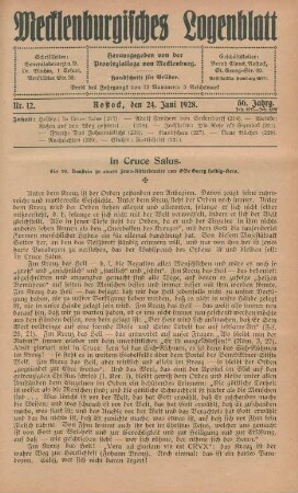 Nr. 12. Rostock, den 24. Juni 1928.