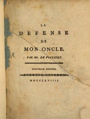 La Défense de mon oncle