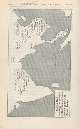 Sketch map showing the position of the various groups related to the Mon-Annam family