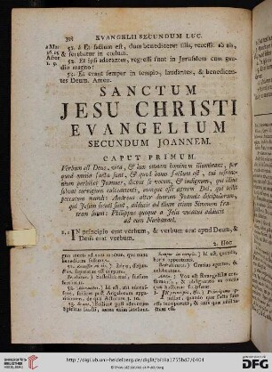 Sanctum Jesu Christi Evangelium secundum Joannem