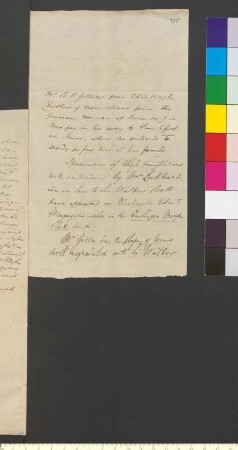 Brief von Gillies, Robert Pearse an Goethe, Johann Wolfgang von