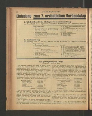 Einladung zum 7. ordentlichen Verbandstag