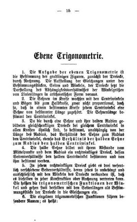 Ebene Trigonometrie. Stereometrie.