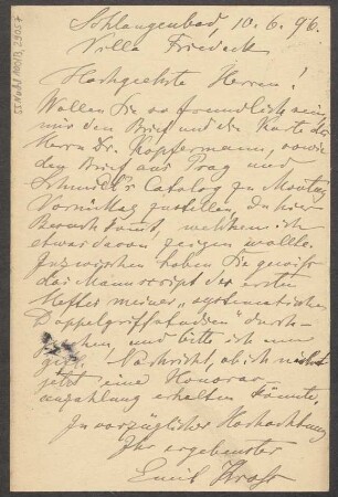 Brief an B. Schott's Söhne : 10.06.1896
