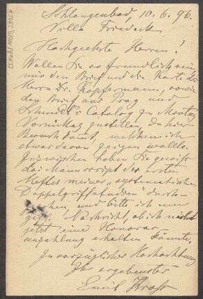 Brief an B. Schott's Söhne : 10.06.1896