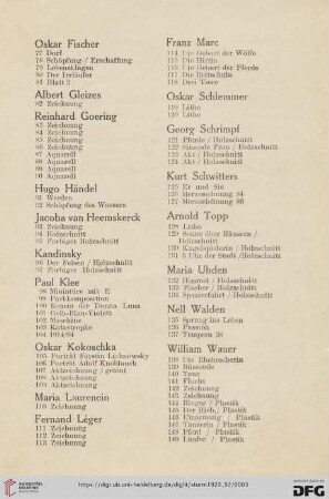 Kurt Schwitters (Nr. 125-127)
