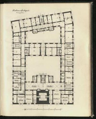 Rathaus Stuttgart. Untergeschoss. Grundriss