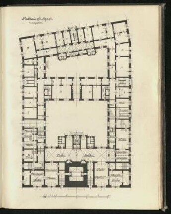 Rathaus Stuttgart. Untergeschoss. Grundriss