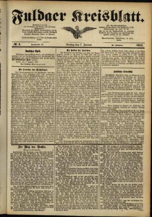 Ausgabe vom Freitag, den 07. Januar 1910.