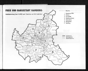 Freie und Hansestadt Hamburg Gebietseinteilung (vom 11.5.1951) nach 7 Bezirken und 106 Stadtteilen
