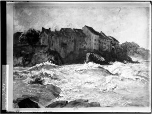 Laufenburg Ortsbild Zeichnung von Hans Thoma