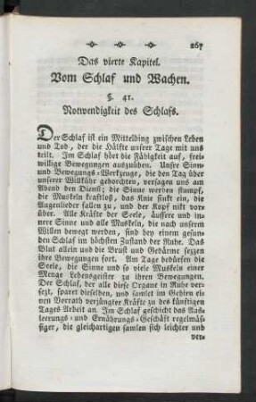 Das vierte Kapitel. Vom Schlaf und Wachen. §. 41. ... [- §. 46.]