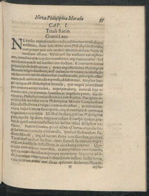 Nova Philosophia Moralis Cap. I. - XIV.