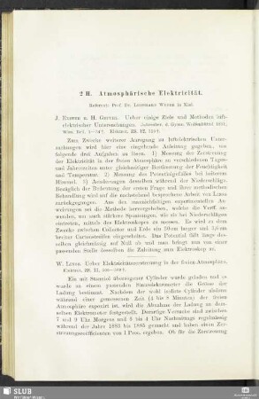 2 H. Atmosphärische Elektricität