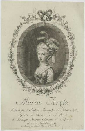 Bildnis der Maria Teresa, Arciduchessa d'Austria, Principessa di Toscana