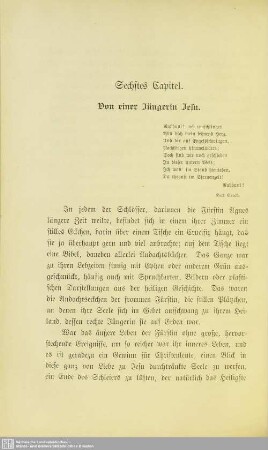 Sechstes Capitel. Von einer Jüngerin Jesu