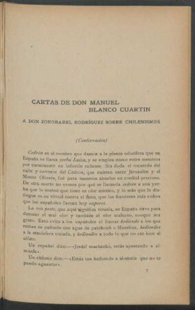 Cartas a Don Zorobabel Rodríguez sobre chilenismos - (Continuación)