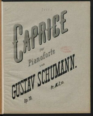 Caprice für Pianoforte : op. 19