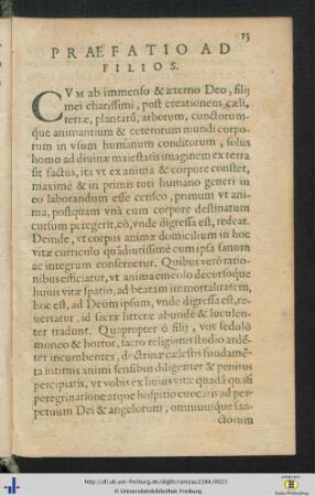 Praefatio Ad Filios.