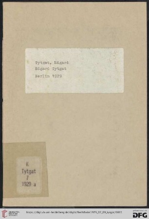 Edgard Tytgat : Galerie Alfred Flechtheim, Berlin : 9. Februar bis 1. März 1929 und im März in Düsseldorf