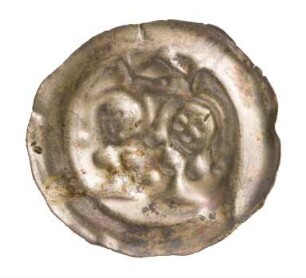 Münze, Pfennig, Brakteat, 2. Hälfte 13. Jh