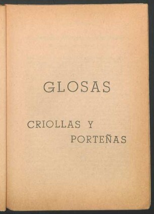 Glosas criollas y porteñas