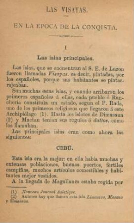 I. Las islas principales