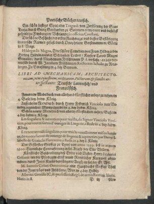 Libri Ad Mechanicam, Architectonicam, rem equestrem, militarem, Picturam et similes artes spectantes ...