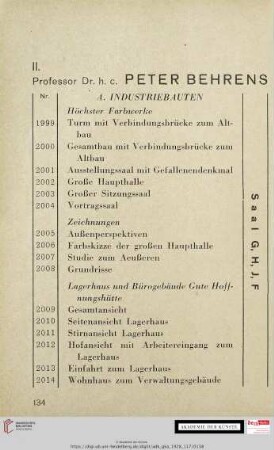 II. Professor Dr. h. c. Peter Behrens