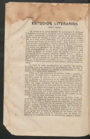 Estudios literarios : Percy Gibson