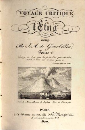 Voyage critique à l'Etna en 1819, 2