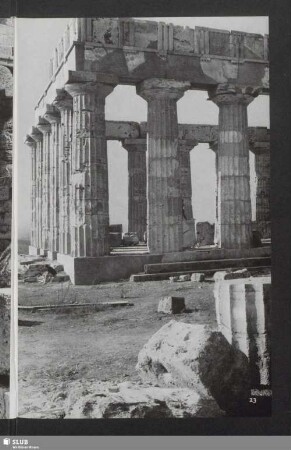 Selinunt. Der Tempel E der Neapolis - Stand der Wiederaufrichtung im Oktober 1960