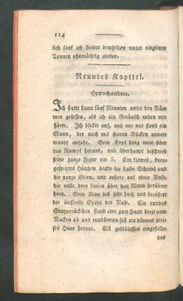 Neuntes Kapitel. Hypochondrie.