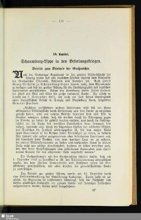 10. Kapitel: Schaumburg-Lippe in den Befreiungskriegen